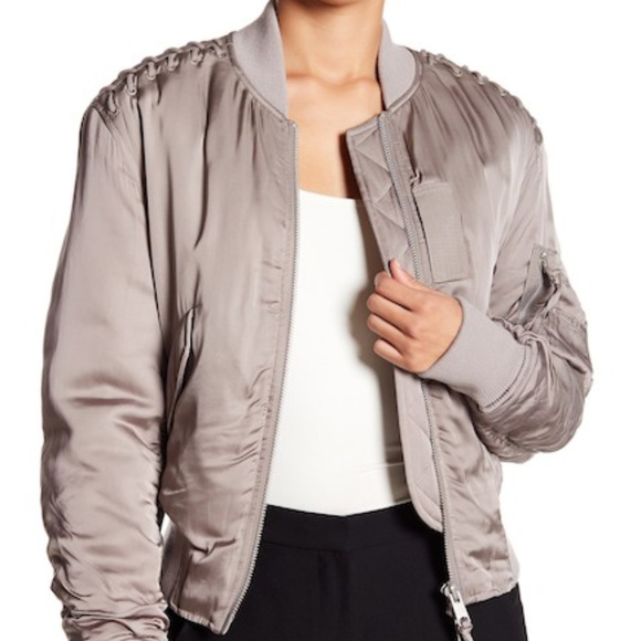 NWT ALLSAINTS Bree Laced Bomber in Almond Pink - Picture 1 of 8